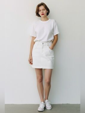 Fendi White Denim Mini Skirt